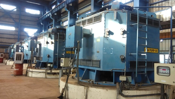 Engineered concrete volute pumps installed at the NTPC Barh Thermal Power Station in Bihar, India