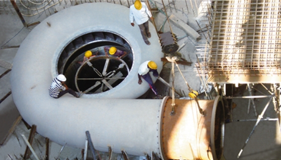Concrete volute pumps installed at the North Chennai Thermal Power Plant for TANGEDCO in Tamil Nadu, India