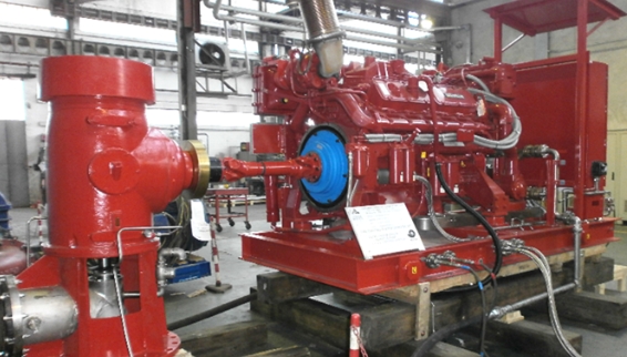 Vertical turbine fire pump systems installed at the ONGC Neelam Platform in Maharashtra, India