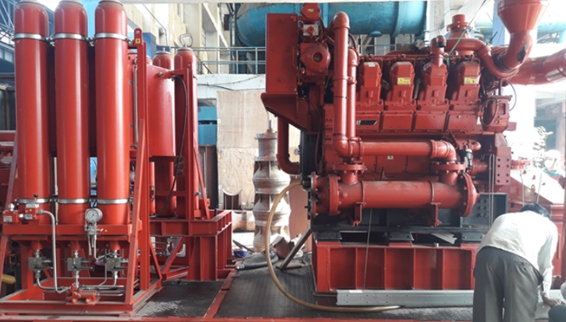 Vertical turbine fire pump systems installed at AFCONS offshore process platform in Andhra Pradesh, India