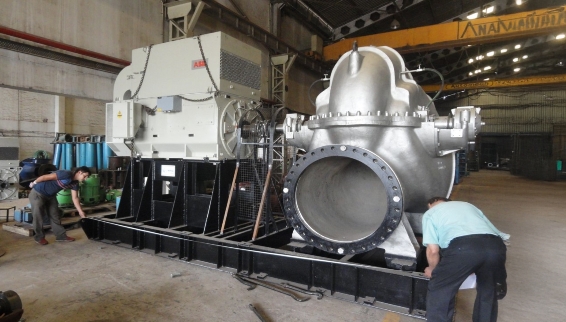 Split case pumps installed for the HMWSSB in Telangana, India