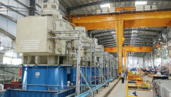 Vertical turbine pumps installed at the Pattiseema Lift Irrigation Project under WRD in Andhra Pradesh, India