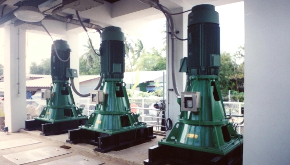Vertical axial flow pumps installed at Pattaya Water Treatment Plant in Thailand
