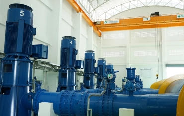 Vertical turbine pumps installed at Praser Pumping Station in Rayong Province, Thailand